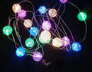 Led Decorativo Fio de Cobre 20 Bolas Colorido 2,2m