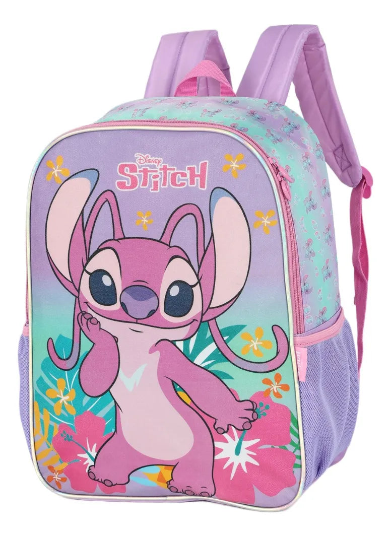 Mochila Escolar Costas Stitch Roxa