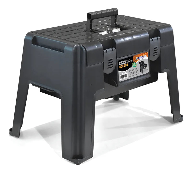 Banqueta com Compartimento Multiuso Preto