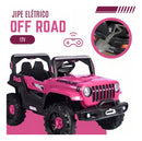 Carro Jipe Off Road Elétrico Infantil Rosa 12v