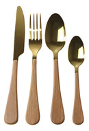 Faqueiro Inox Dourado Com Cabo 24peças