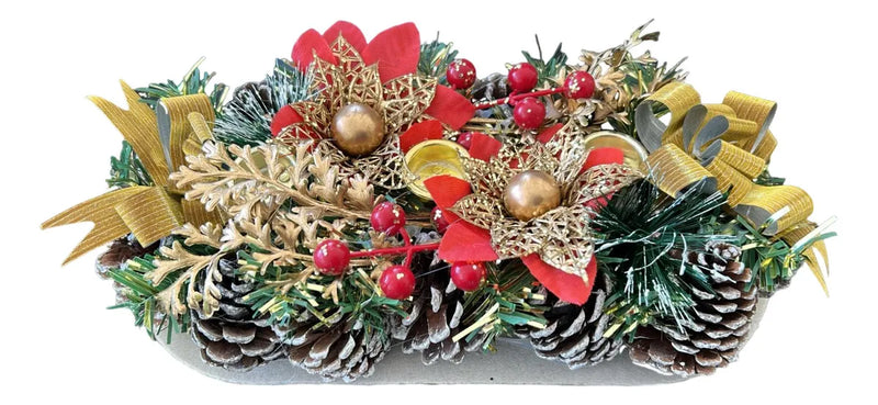 Castiçal Natalino 28x14cm