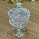 Potiche de Vidro com Pé Mireya 15cm