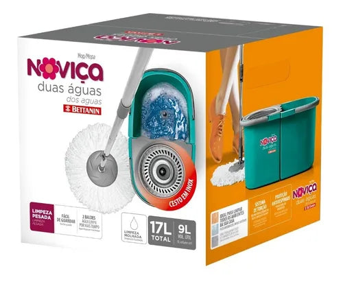 Mop Duas Águas Com Cesto De Inox Noviça 17L