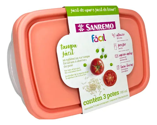 Conjunto 3 Potes Fácil 785mL