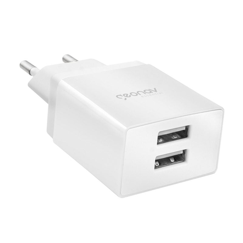 Carregador de Parede Universal 2 Portas USB Branco