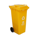 Lixeira Contetora com Rodas Amarelo 120L