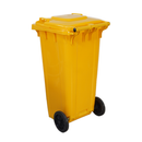 Lixeira Contetora com Rodas Amarelo 120L