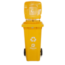 Lixeira Contetora com Rodas Amarelo 120L