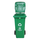 Lixeira Contetora com Rodas Verde 120L