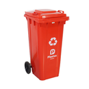 Lixeira Contetora com Rodas Vermelho 120L