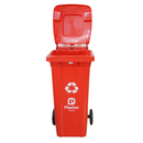 Lixeira Contetora com Rodas Vermelho 120L