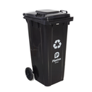 Lixeira Contetora com Rodas Preto 120L