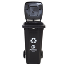 Lixeira Contetora com Rodas Preto 120L