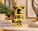 Urso em Cerâmica Dourado 27cm