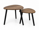 Set Mesa Lateral Triangular Madeira 2 Peças