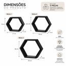Set Nichos Prateleiras de Parede MDF 3 Peças