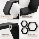 Set Nichos Prateleiras de Parede MDF 3 Peças