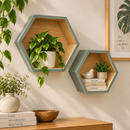 Set Nichos Prateleiras de Parede MDF 2 Peças