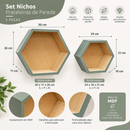 Set Nichos Prateleiras de Parede MDF 2 Peças