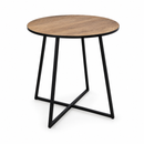 Mesa Lateral Redonda Madeira e Metal 40cm