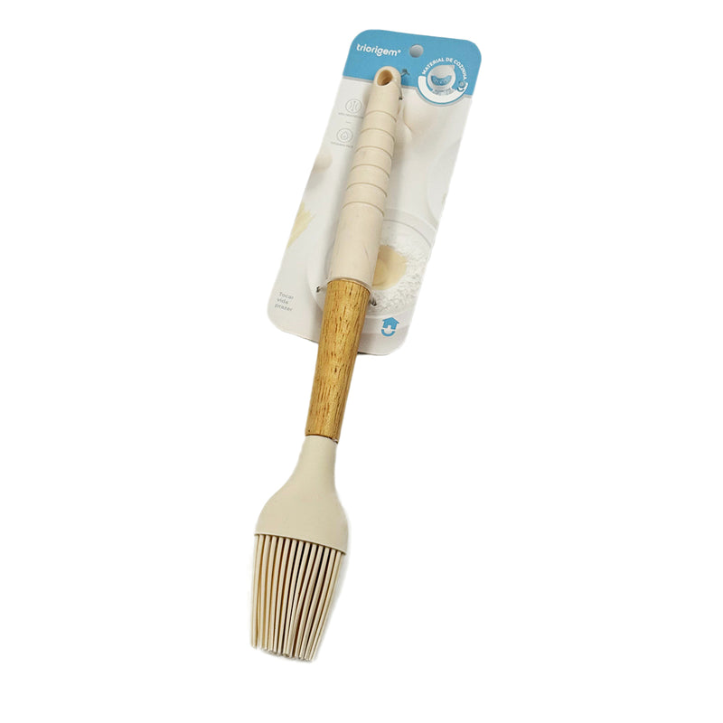 Pincel Silicone Bege/Branco
