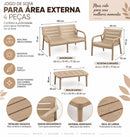 Jogo de Sofá Bege 4 Peças para Área Externa
