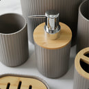 Conjunto para Banheiro Bambu Cinza 6 Peças