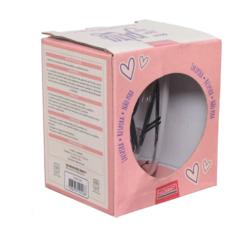 Caneca de Vidro Inspira Respira Não Pira 320mL