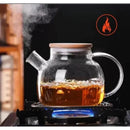 Chaleira de Vidro 1L e Suporte com 6 Xícaras de Chá