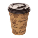 Conjunto 50 Copos Descartáveis com Tampa Capuccino Papel