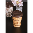 Conjunto 50 Copos Descartáveis com Tampa Capuccino Papel