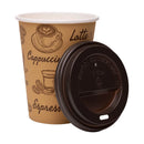 Conjunto 50 Copos Descartáveis com Tampa Capuccino Papel