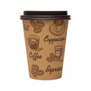 Conjunto 50 Copos Descartáveis com Tampa Capuccino Papel