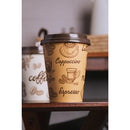 Conjunto 50 Copos Descartáveis com Tampa Capuccino Papel
