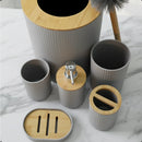 Conjunto para Banheiro Bambu Cinza 6 Peças