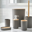 Conjunto para Banheiro Bambu Cinza 6 Peças