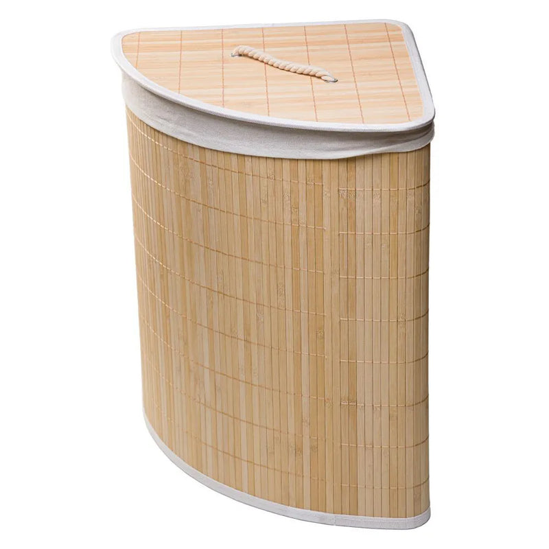 Cesto para Roupa Bambu com Tampa Triangular
