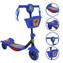 Patinete Musical Com Luzes e Cestinha Azul Heróis