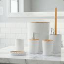 Conjunto para Banheiro Bambu Branco 6 Peças