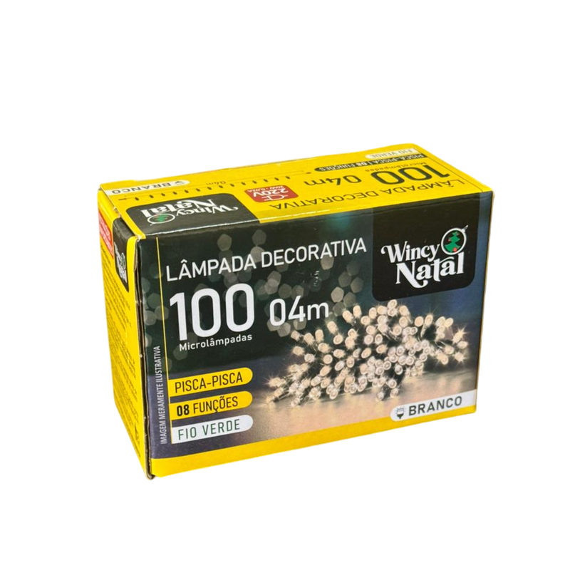 Pisca Decorativo Arroz 100 Microlâmpadas Branca