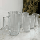 Jogo de Jarra e 6 Copos de Vidro Graffiato