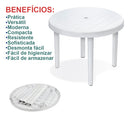 Mesa Redonda Branca 90cm