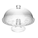 Prato para Bolo com Pé e Tampa New Butterfly Cristal 27cm