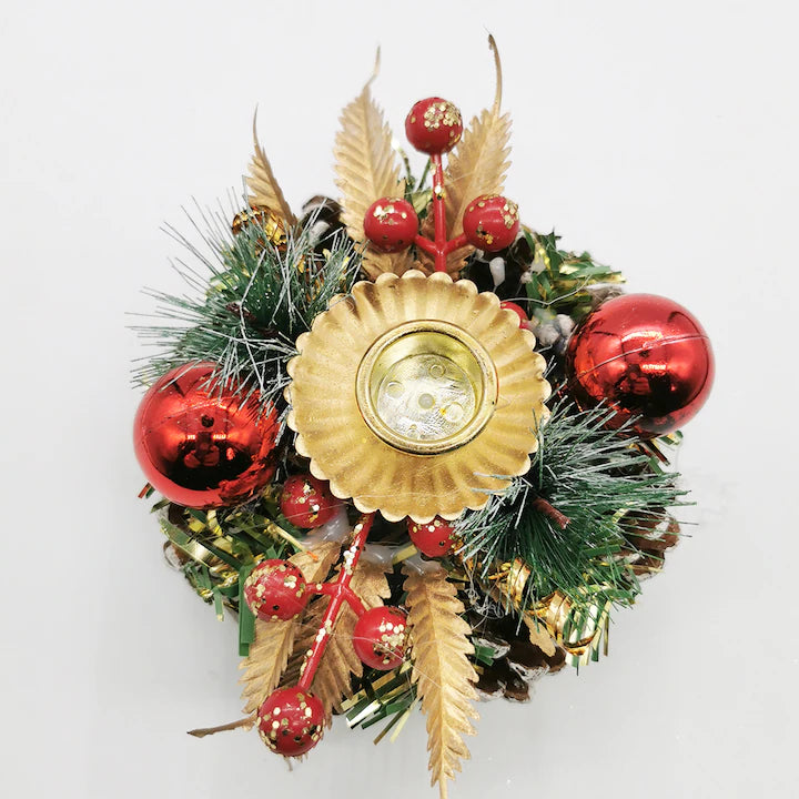 Castiçal Natalino 13x13cm