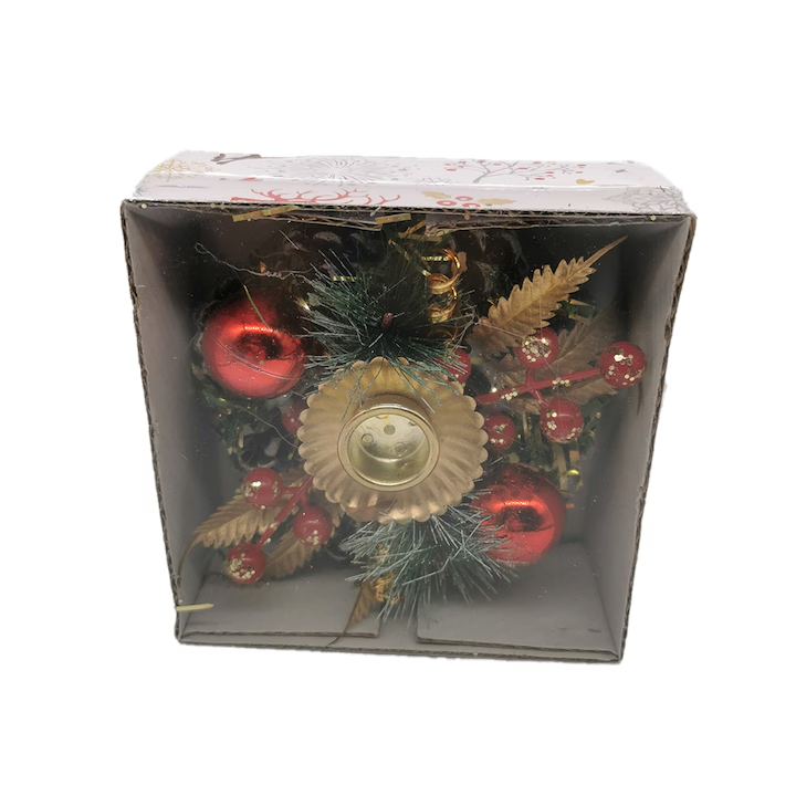 Castiçal Natalino 13x13cm