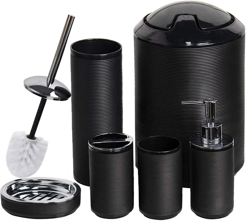 Conjunto para Banheiro Preto 6 Peças