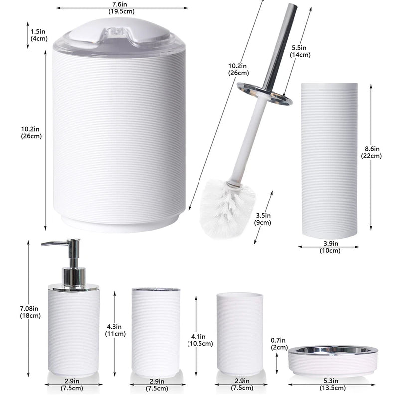 Conjunto para Banheiro Branco 6 Peças