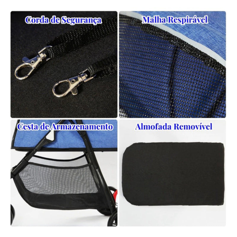 Carrinho de Passeio para Pet 98cm