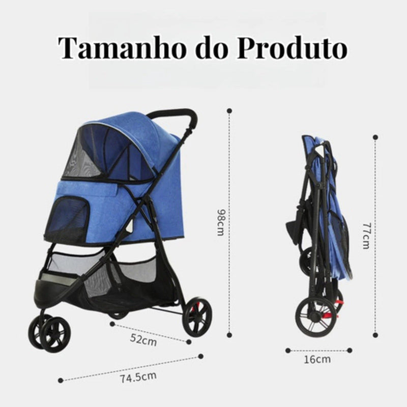 Carrinho de Passeio para Pet 98cm